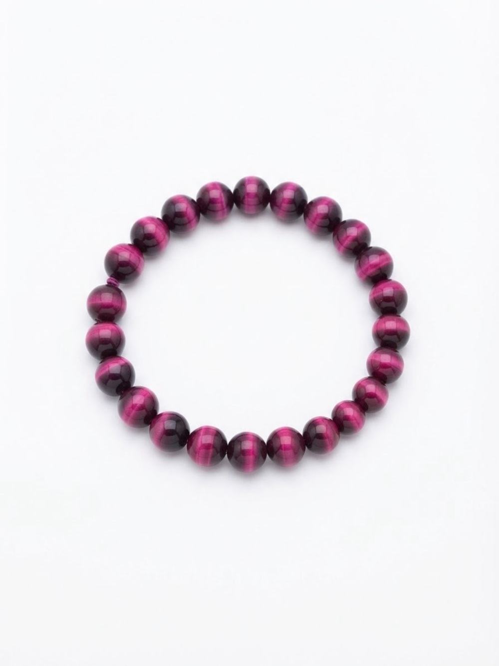 Beaded Stretch Bracelet in Burgundy Pink